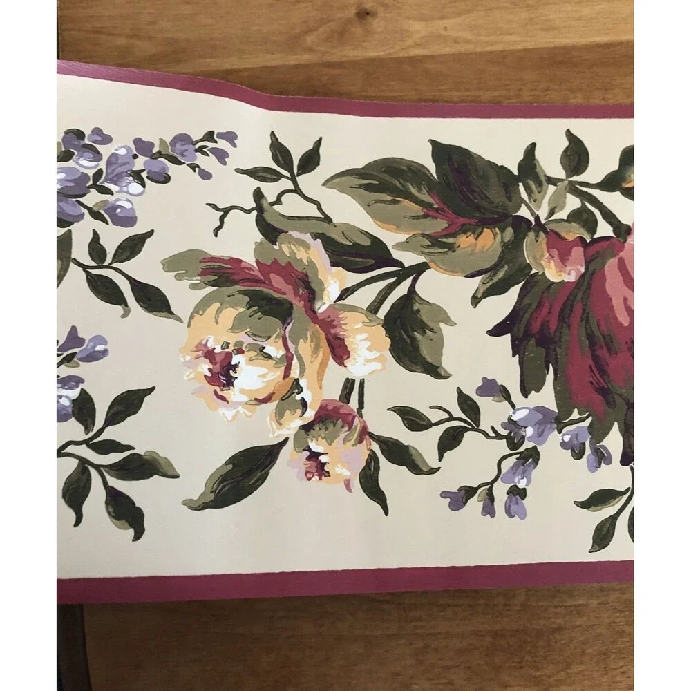 York Wallpaper Border Yellow Floral Decorative 5 yards EN 1470-B R-01 NEW